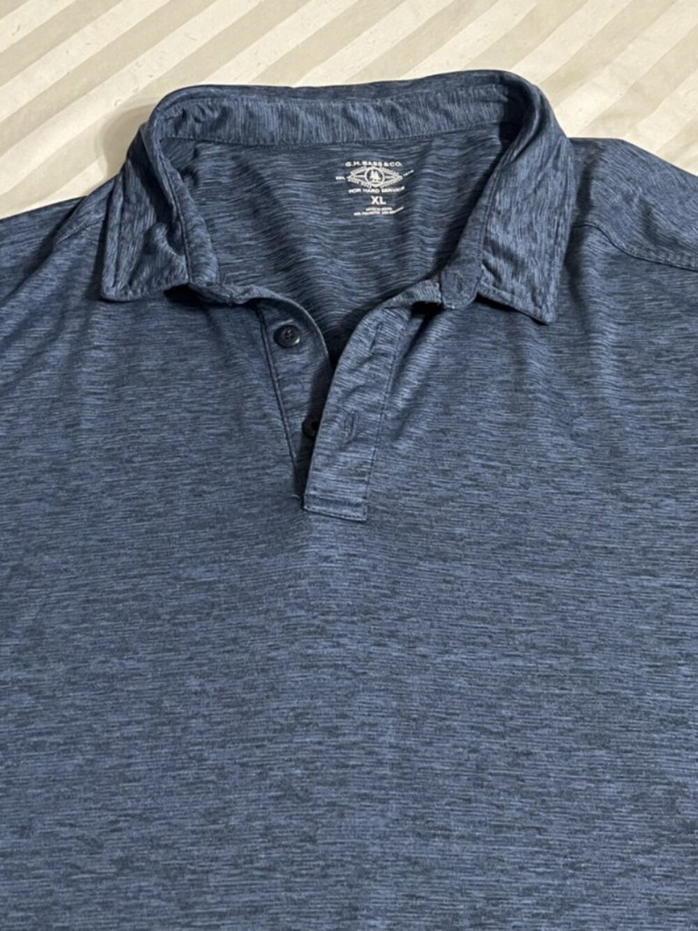 G.H. Bass Mens XL Blue Short Sleeve Polo Shirt